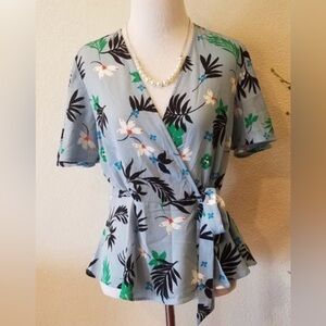 Monteau Blouse Faux Wrap Floral